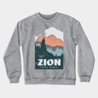 Retro Vintage Utah Zion National Park Travel Poster Gift Tee Crewneck Sweatshirt